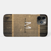 オールドウッドルックバーラップモノグラ素朴ム Case-Mate iPhoneケース (裏面(横))