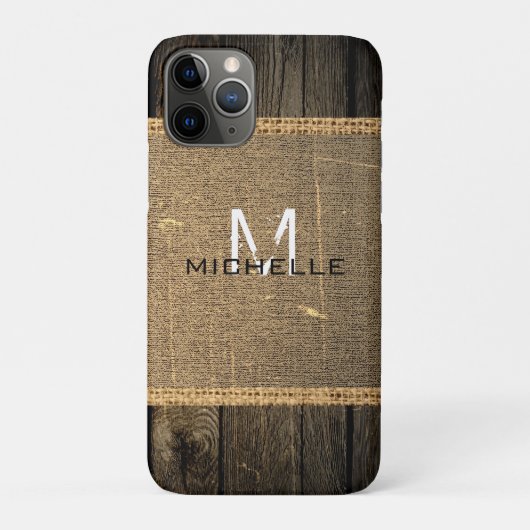 オールドウッドルックバーラップモノグラ素朴ム Case-Mate iPhoneケース (裏)