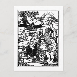 オールドウーマンアンドシューハウス子供部屋韻 ポストカード