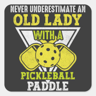 オールドウーマンラブPickleball Sportおもしろい, Pickleball スクエアシール