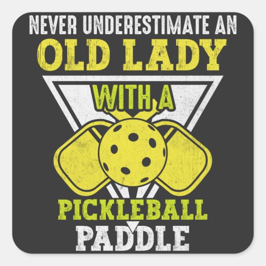 オールドウーマンラブPickleball Sportおもしろい, Pickleball スクエアシール (正面)