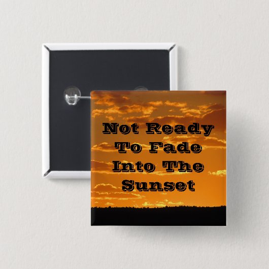 オールドエイジユーモアサンセットフォトおもしろい誕生日 缶バッジ (正面&裏面)