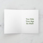 オールドエイジ軍隊グリーンカモフラージュ誕生日 カード (内部)