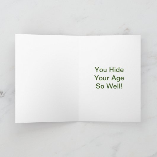 オールドエイジ軍隊グリーンカモフラージュ誕生日 カード (内部)