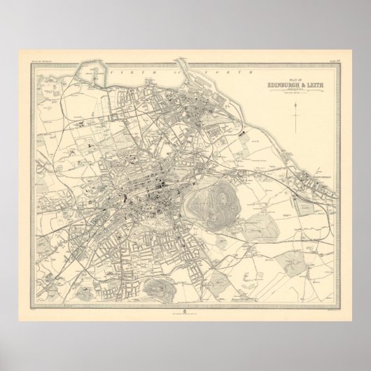 オールドエディンバラのスコットランドの地図(1912) ポスター (正面)