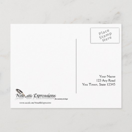 オールドエレガファッションドンスパーチメントクイルRSVP インビテーションポストカード (裏面)