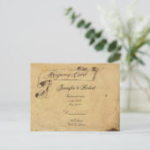 オールドエレガファッションドンスパーチメントクイルRSVP インビテーションポストカード (スタンド正面)