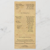 オールドエレガファッションドンスパーチメント結婚式 プログラム (裏面)