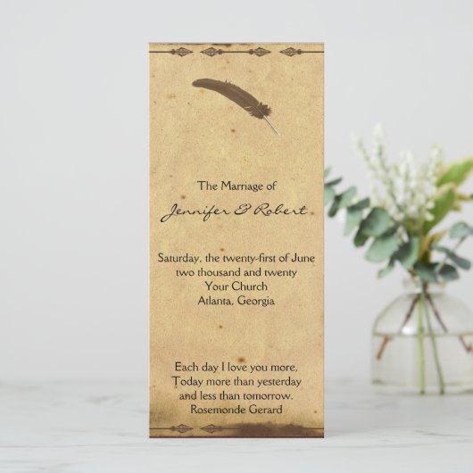 オールドエレガファッションドンスパーチメント結婚式 プログラム (スタンド正面)