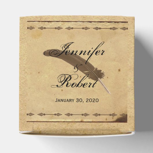 オールドエレガンスファッションドパーチメントウィークルウェッディン フェイバーボックス (上部)