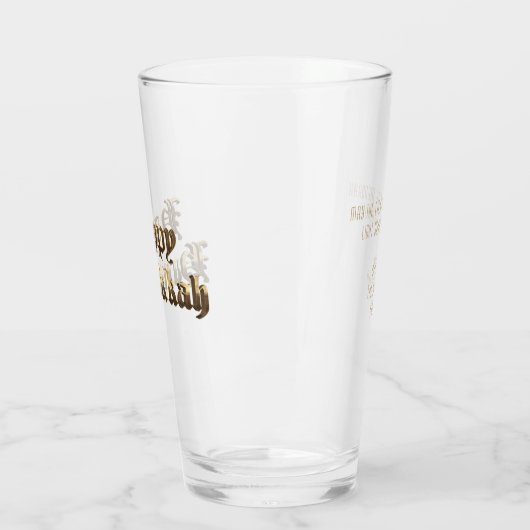 オールドエレガントイングリッシュレタリングハッピーハヌカー タンブラーグラス (左)