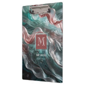 オールドエレガントバラとエメラルドシルクウォータータイポグラフィ クリップボード (左)