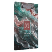 オールドエレガントバラとエメラルドシルクウォータータイポグラフィ クリップボード (右)