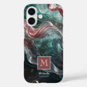 オールドエレガントバラとエメラルドシルクウォータータイポグラフィ Case-Mate iPhoneケース (裏面)