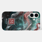 オールドエレガントバラとエメラルドシルクウォータータイポグラフィ Case-Mate iPhoneケース (裏面 (横))