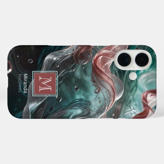 オールドエレガントバラとエメラルドシルクウォータータイポグラフィ Case-Mate iPhoneケース (裏面 (横))