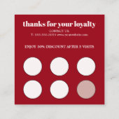 オールドエレガントホワスタイリッシュイトさくらんぼレッドサロン ロイヤリティカード (裏面)