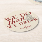 オールドエレガントマネーレッド紙カクテル結婚式の引き出物 ラウンドペーパーコースター (アングル)