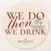 オールドエレガントマネーレッド紙カクテル結婚式の引き出物 ラウンドペーパーコースター (正面)