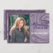 オールドエレガントラベンダーフォト卒業招待状 招待状 (正面/裏面)