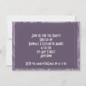 オールドエレガントラベンダーフォト卒業招待状 招待状 (裏面)