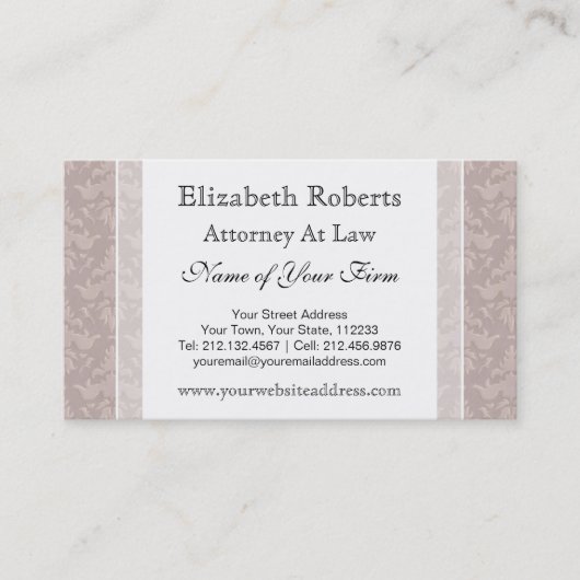 オールドエレガントヴィンテージファッションドトゥーペダマスク 名刺 (正面)