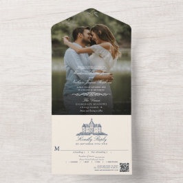 オールドエレガント・シャトー結婚マナーの写真QRコード オールインワン招待状