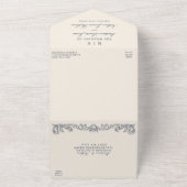 オールドエレガント・シャトー結婚マナーのQRコード オールインワン招待状 (外側)