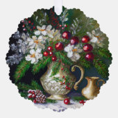 オールドオランダマスタースタイルクリスマスフローラ オーナメントカード (正面)