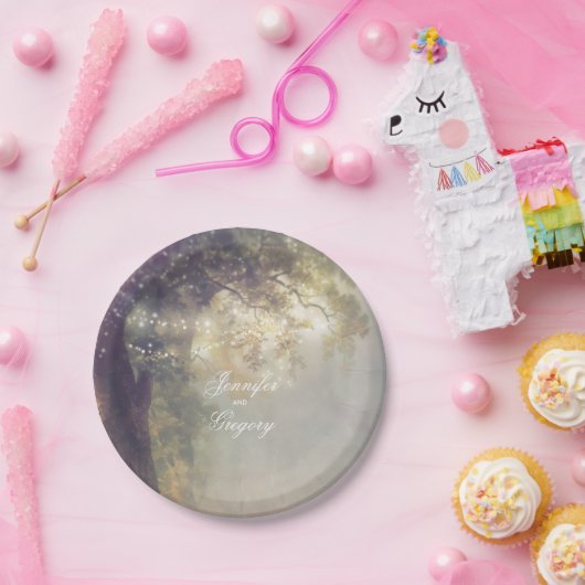 オールドオークの木と弦のライトドリーミー素朴 ペーパープレート (パーティー)