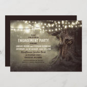 オールドオークの木の光の婚約パーティ 招待状 (正面/裏面)
