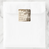 オールドオーク感謝していの木結婚式用シール スクエアシール (バッグ)