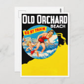 オールドオーチャードビーチヴィンテージ旅行はがき ポストカード (正面/裏面)