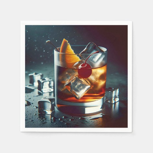 オールドカクテルファッションドパーティー スタンダードカクテルナプキン (正面)