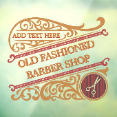 オールドカスタマイズファッションド理容師ショップ金ゴールドブルゴーニュ ウィンドウサイン (シート3)