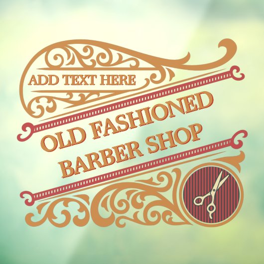 オールドカスタマイズファッションド理容師ショップ金ゴールドブルゴーニュ ウィンドウサイン (シート3)