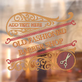 オールドカスタマイズファッションド理容師ショップ金ゴールドブルゴーニュ ウィンドウサイン (シート2)