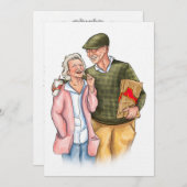 オールドカップルのフルカラーオリジナルアート記念日 シーズンカード (正面/裏面)