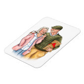 オールドカップルのフルカラーオリジナルアート記念日 マグネット (左側)