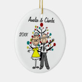 オールドカップルカスタムホリデーオーナメント セラミックオーナメント (右)