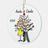 オールドカップルカスタムホリデーオーナメント セラミックオーナメント (左)
