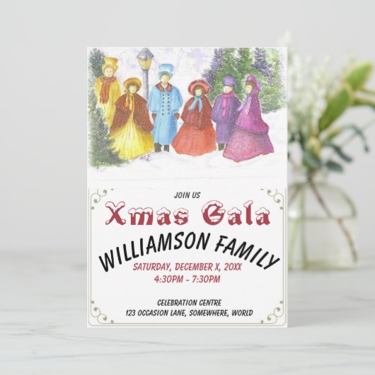 オールドカファッションドロラーズクリスマスガラパーティの招待状 招待状 (スタンド正面)