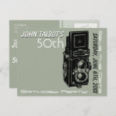 オールドカメラ50th誕生日パーティー日付を保存1 案内ポストカード (正面/裏面)