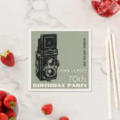 オールドカメラ70th誕生日パーティーペーパーナプキン1 スタンダードカクテルナプキン (インサイチュ)