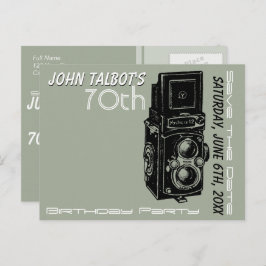 オールドカメラ70th誕生日パーティー日付を保存1 案内ポストカード