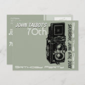 オールドカメラ70th誕生日パーティー日付を保存1 案内ポストカード (正面/裏面)
