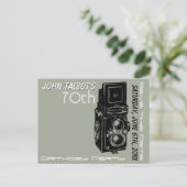 オールドカメラ70th誕生日パーティー日付を保存1 案内ポストカード (スタンド正面)