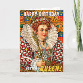オールドカラフルクイーンゲイハッピーバースデー カード (正面)