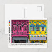 オールドカラフルプーケットのパンガロードのショップハウス ポストカード (正面/裏面)