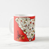 オールドカラフル・サウスカロライナの地図マグカップ コーヒーマグカップ (正面左)